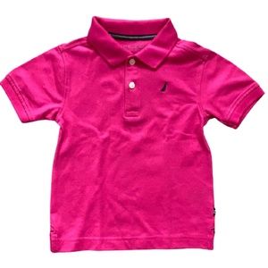 Nautica pink 4T polo shirt collar short sleeve